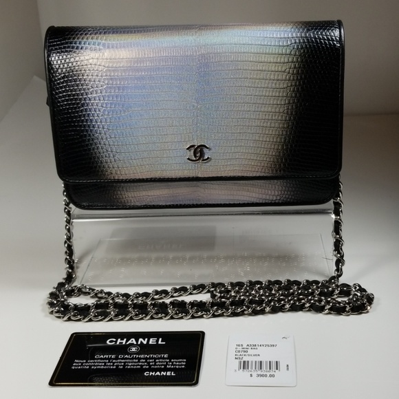 CHANEL Handbags - CHANEL WALLET ON CHAIN IRIDESCENT OMBRE LIZARD